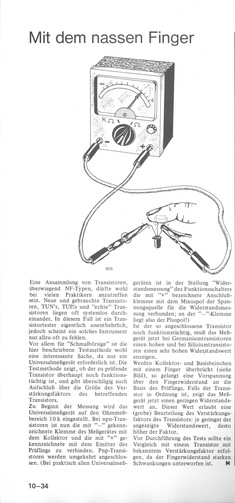  Mit dem nassen Finger, Teil 1 (mit Ohmmeter Transistoren testen) 