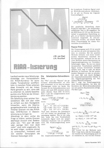  RIAA-lisierung (Berechnung von Vorverst&auml;rker-Korrekturen) 