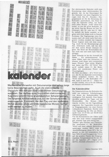  Kalender (Digitaluhr mit Kalender erweitern, Anzeige von Tagesnummer) 