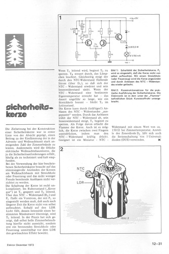  Sicherheitskerze (Licht mit LDR + Streichholz anz&uuml;nden, auspusten mit NTC) 