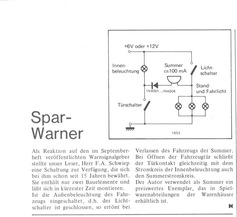  Spar-Warner (zu Warnsignalgeber aus Heft 09/73) 