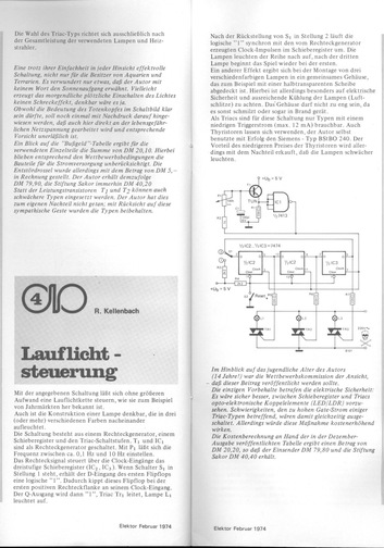  Lauflichtsteuerung (mit 7474 und Triacs) 