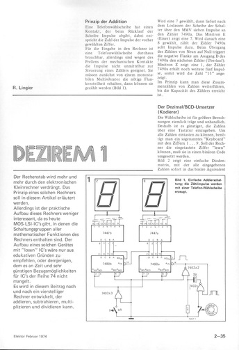  Dezirem, Teil 1 (Taschenrechner mit 74er-ICs aufbauen) 