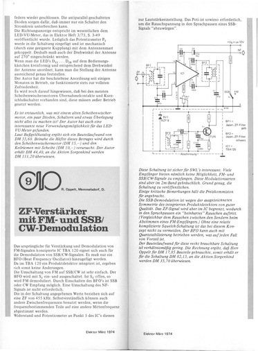  FZ-Verst&auml;rker mit FM- und SSB/CW-Demodulation (mit TBA820) 