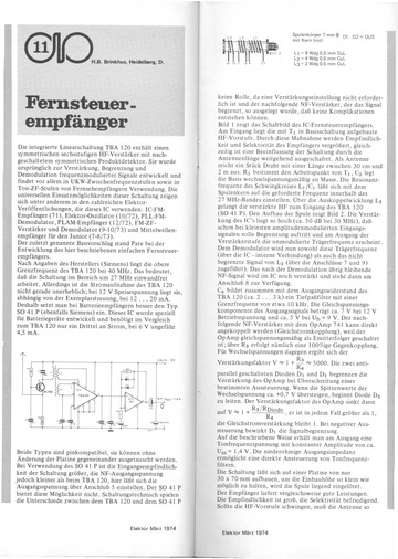  Fernsteuerempf&auml;nger (f&uuml;r 27 MHz mit TBA120 und 741) 