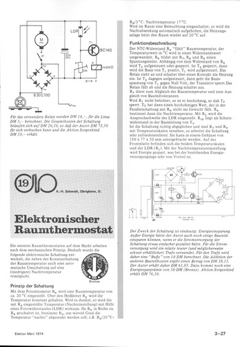  Elektronischer Raumthermostat (Temperatur lichtabh&auml;ngig steuern) 