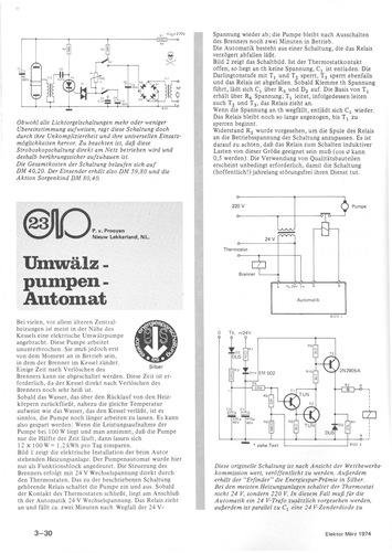  Umw&auml;lzpumpenautomat (Pumpe zusammen mit Brenner einschalten) 