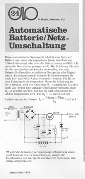  Automatische Batterie/Netz-Umschaltung (mit NiCd Akkus, mit Nachladen) 