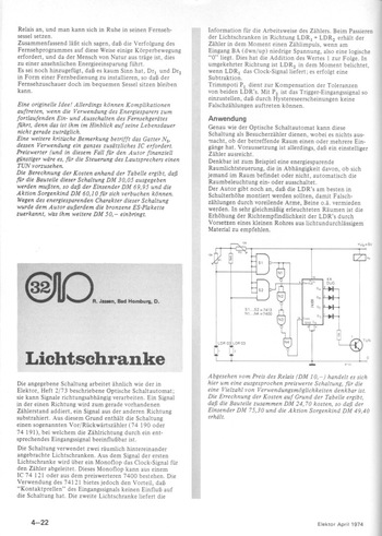  Lichtschranke (richtungsabh&auml;ngig z&auml;hlen mit 74190) 