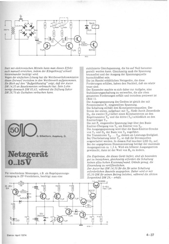  Netzger&auml;t 0-15 V (bis 1,3 A) 
