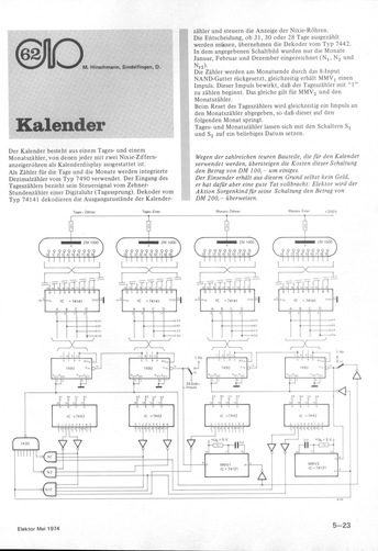  Kalender (Tages/Monatsz&auml;hler mit Nixie-R&ouml;hren-Anzeige) 