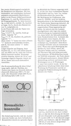  Bremslichtkontrolle (Lampenstrom &uuml;ber Trafo mit Mittelanzapfung) 