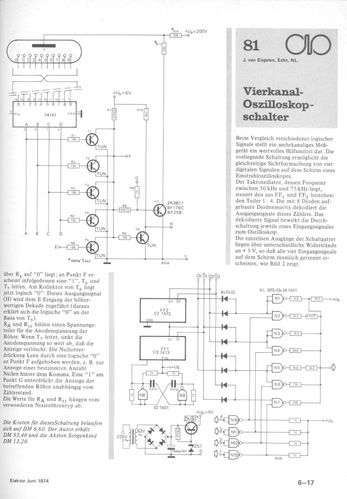  Vierkanal-Oszilloskop (Multiplexer f&uuml;r digitale Signale) 