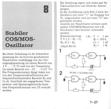  Stabiler COS/MOS-Oszillator (RC-Oszillator mit CD4011) 