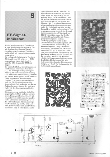  HF-Signalindikator (Abstimmanzeige f&uuml;r ZF-Bereich von 450kHz bis 11MHz, Platine) 