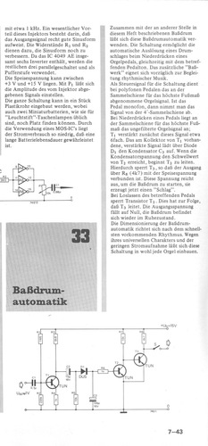  Bassdrum-Automatik (f&uuml;r elektronische Orgeln) 