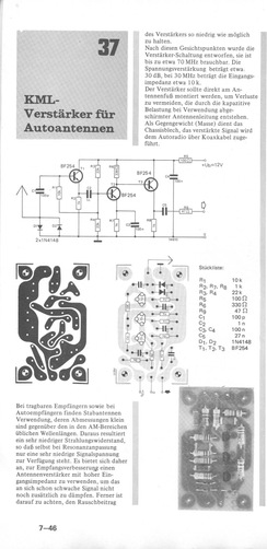  KML-Verst&auml;rker f&uuml;r Autoantennen (AM-Antennenverst&auml;rker, diskret, Platine) 