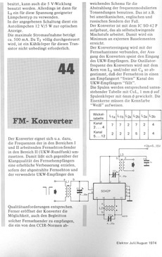  FM-Konverter (Umsetzer f&uuml;r Fernsehton im Bereich I und II nach UKW-Rundfunk, SO42P) 