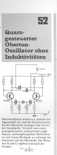  Quarzgesteuerter Obertonoszillator (ohne Induktivit&auml;ten f&uuml;r 27 MHz, diskret) 