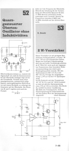  2-W-Verst&auml;rker (Klasse B mit AC187/188 oder BD135/136 und TAA861) 