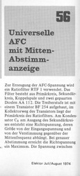  Universelle AFC mit Mitten-Abstimmanzeige (Ratiofilter RTF1, diskret, Platine) 