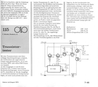  Transistortester (mit 7404) 