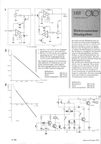  Elektronischer Blinkgeber (f&uuml;r Autos, mit Transistoren) 