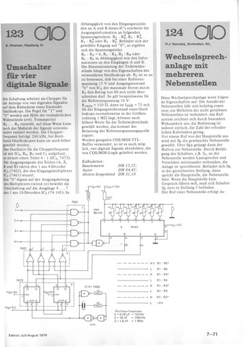  Umschalter f&uuml;r vier digitale Signale (Chopper f&uuml;r Einstrahl-Oszilloskop, 7473, 74145) 