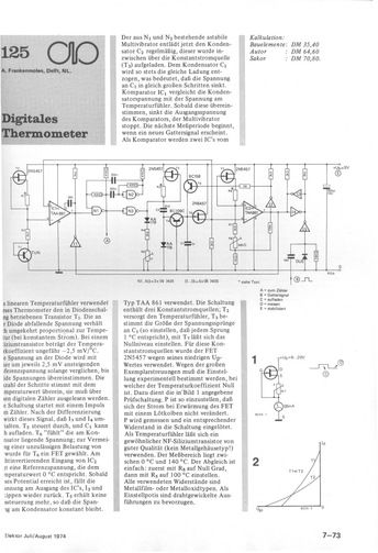  Digitales Thermometer (mit TAA861, Messbereich 0-140 Grad) 