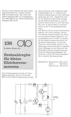  Drehzahlregler f&uuml;r kleine Gleichstrommotoren (mit Thyristor) 