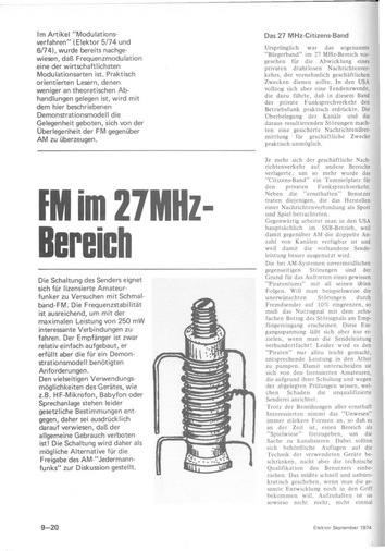  FM im 27-MHz-Bereich (250 mW Sender, Schmalband-FM) 