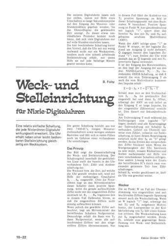  Weck-und Stelleinrichtung (f&uuml;r Nixie-Digitaluhren) 