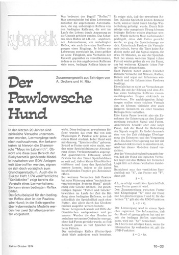  Der Pawlowsche Hund (Artikel zur Kybernetik) 