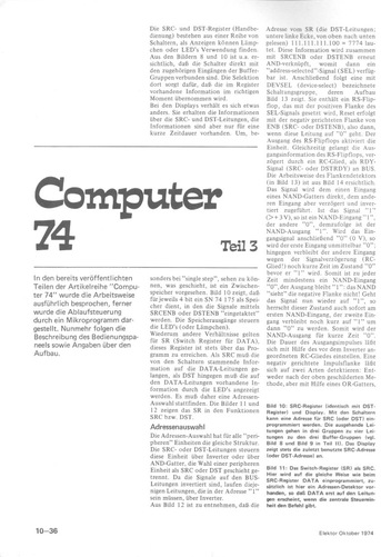  Computer 74, Teil 3 (Aufbau eines Computers mit TTL-ICs 7400) 