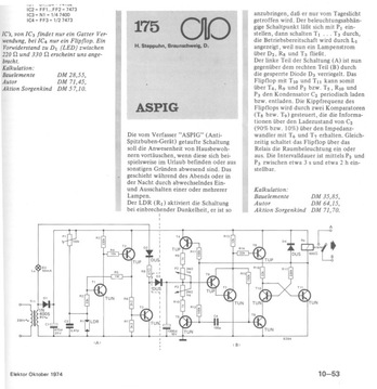  ASPIG (AntiSpitzBubenGer&auml;t schaltet Licht ein/aus) 