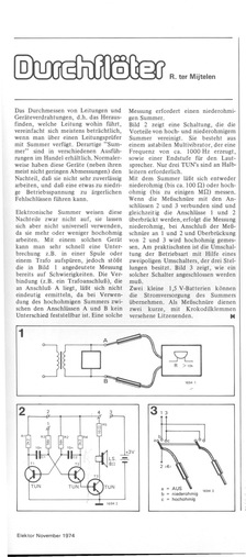  Durchfl&ouml;ter (Hoch- und niederohmiger Summer, Leitungstester) 