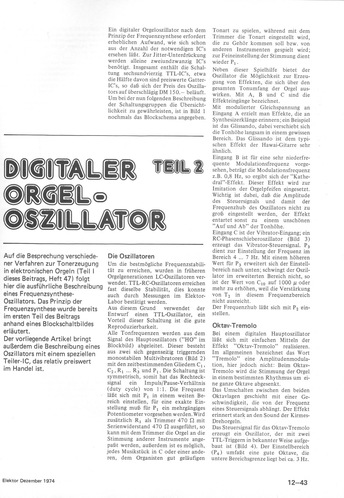  Digitaler Orgeloszillator, Teil 2 
