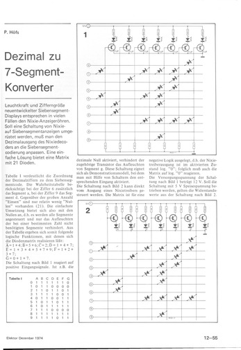  Dezimal zu 7-Segment Konverter 