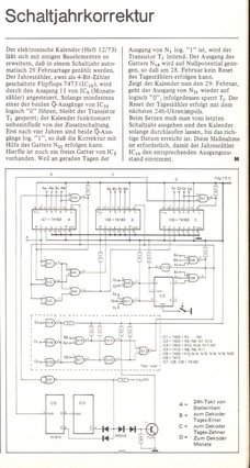  Schaltjahrkorrektur (zum elektronischen Kalender 12/73) 