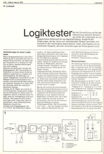  Logiktester (akustische + optische Anzeige des Logikpegels) 