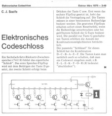  Elektronisches Codeschloss (mit 74118) 