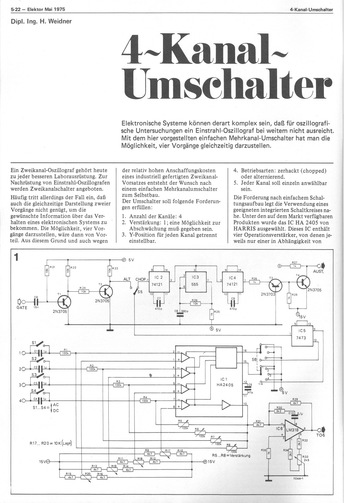  4-Kanal-Umschalter (Multiplexer f&uuml;r Oszillograf mit HA2405) 