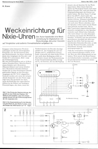  Weckeinrichtung f&uuml;r Nixie-Uhren 