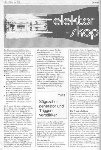  Elektorskop, Teil 3 (S&auml;gezahngenerator und Triggerverst&auml;rker) 