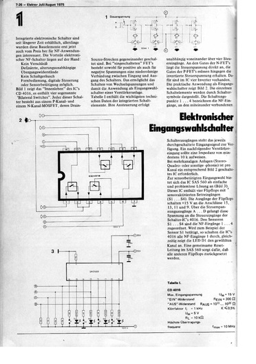  Elektronischer Eingangswahlschalter (mit Analogschalter CD4016) 