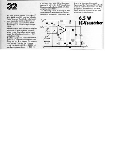  6,5-W-IC-Verst&auml;rker (TCA940) 