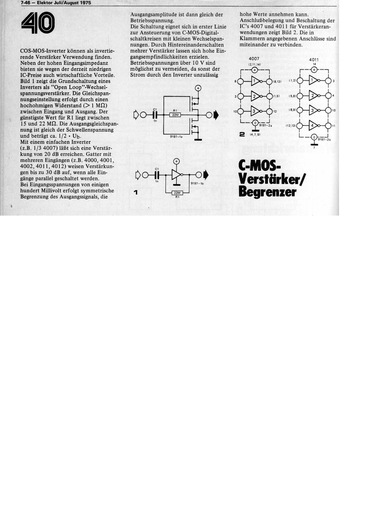  C-MOS-Verst&auml;rker/Begrenzer (CMOS-Inverter als Verst&auml;rker) 