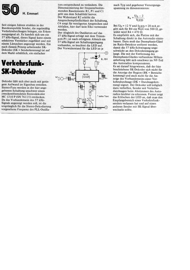  Verkehrsfunk SK-Dekoder (57-kHz-Signal mit Stereodekoder 76115 decodieren) 