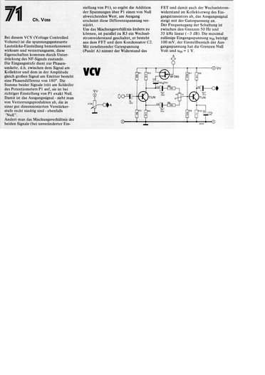  VCV (Voltage Controlled Volume, automatische Lautst&auml;rkeregelung) 