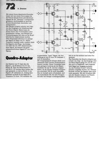 Quadro-Adapter (Pseudo Quadrophonie) 